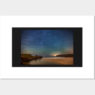 Three Cliffs Bay at Night, Gower Posters and Art